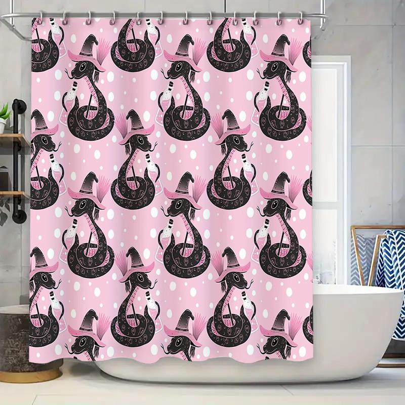 

Witchy Halloween Shower Curtain Spooky Gothic Decor Dark Magic Room Divider Set Modern Bathroom Art W60H190(CM)-1 Pcs