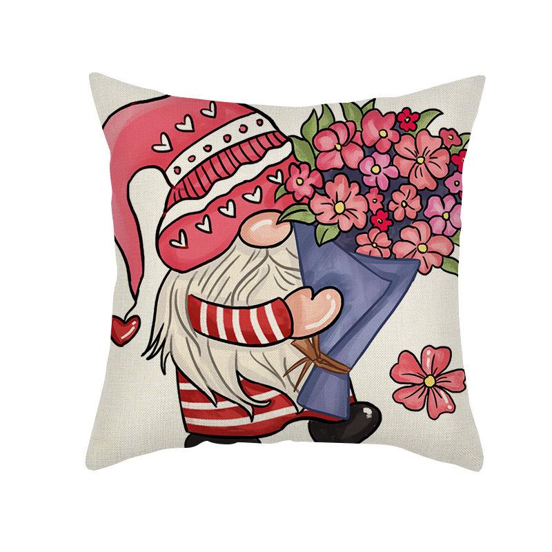 Valentine's Day Linen Pillow Cover Pink Love Home Car Sofa Bedroom Pillow Cover