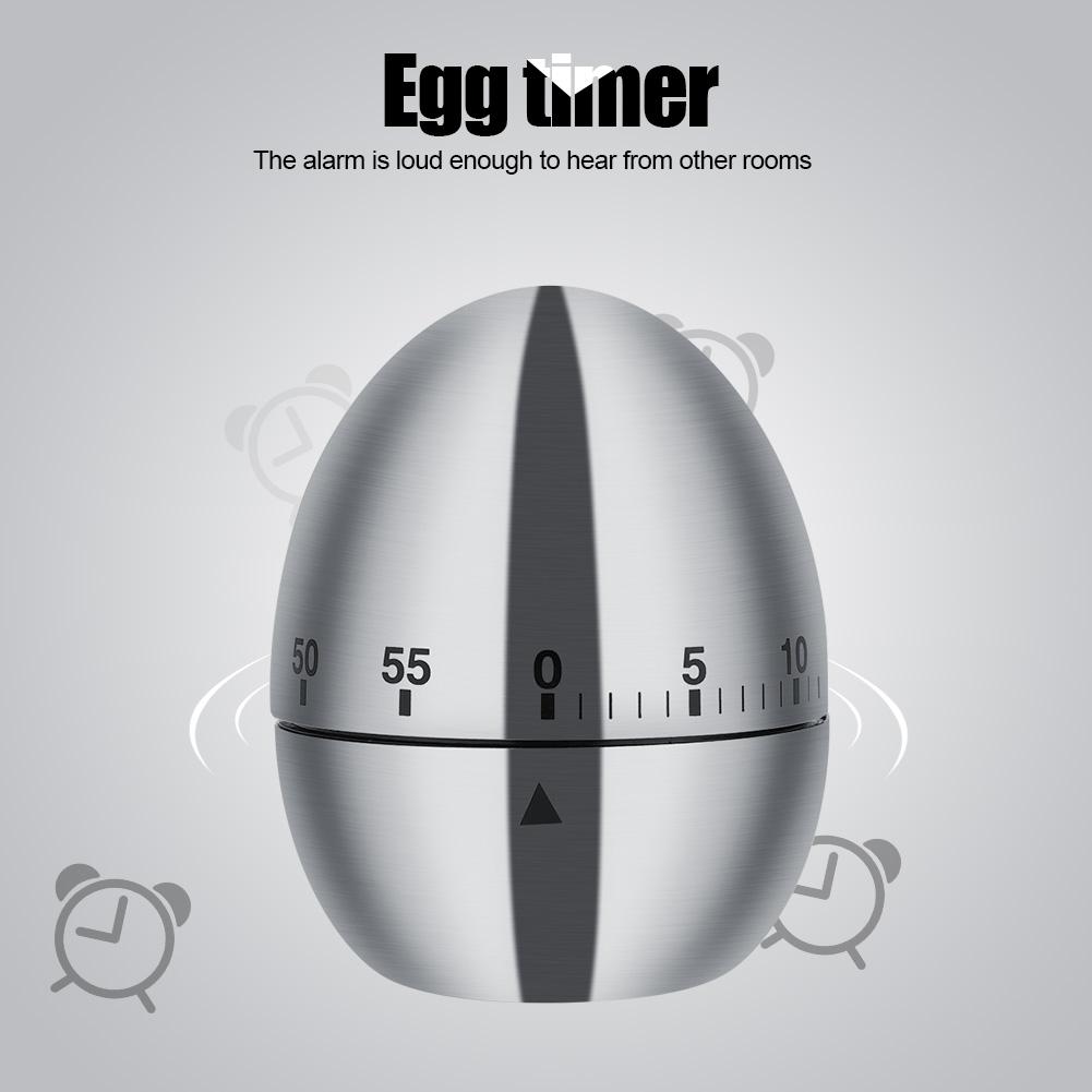 1 Stück Kreativer Küchen Mechanischer Timer Edelstahl Eieruhr 60 Minuten Studenten Timing Backen Koch Erinnerung