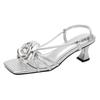 High-heeled sandals women's 2025 new summer design sense women's comfort not tired feet flower new Chinese cheongsam shoes