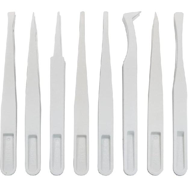 16 Pack Precision Plastic Tweezers, 4.5-4.8 Inch Anti-Static Tweezers Set with Curved and Straight Tips for Electronics Assembly, Watch Repair,
