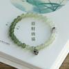 Natural Hetian Jade Gradient Bracelet In Blue and White, New Chinese Style, Artistic Retro Design, "Peace Every Year" Pure Silver Fortune Charm