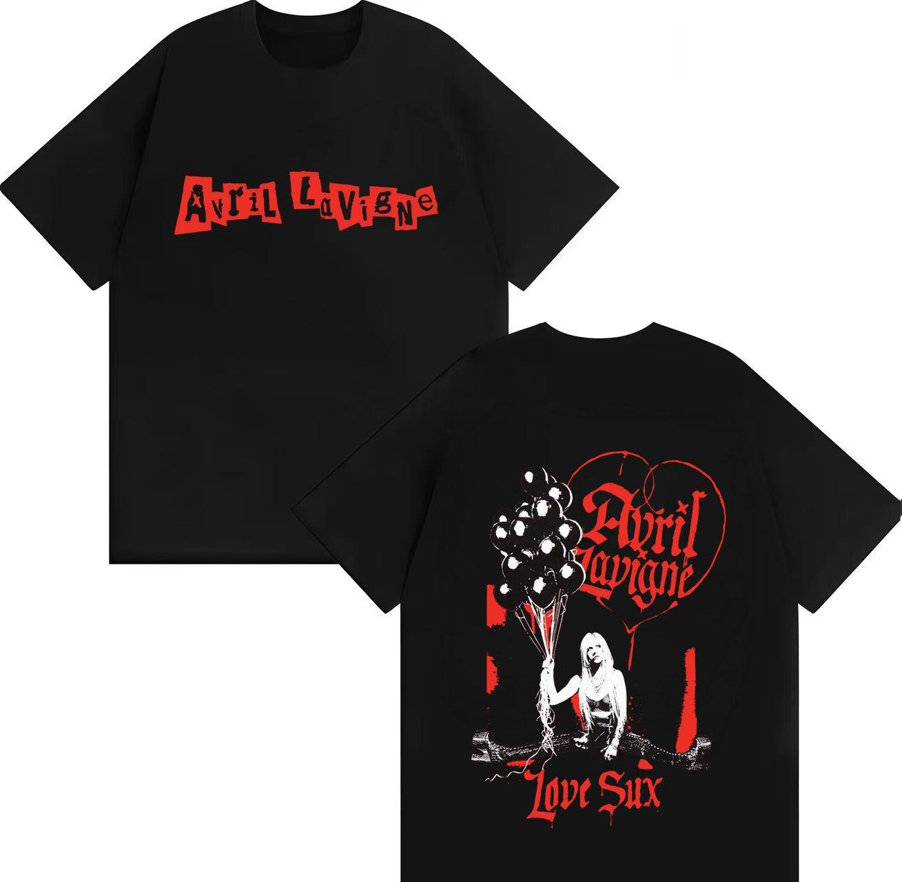 

Avril Lavigne, A Trendy Rapper, Is on A Double-sided Printed 2026 Spring summer Pure Cotton T-shirt for Her Album Tour y2k in... 5XL різнокольоровий