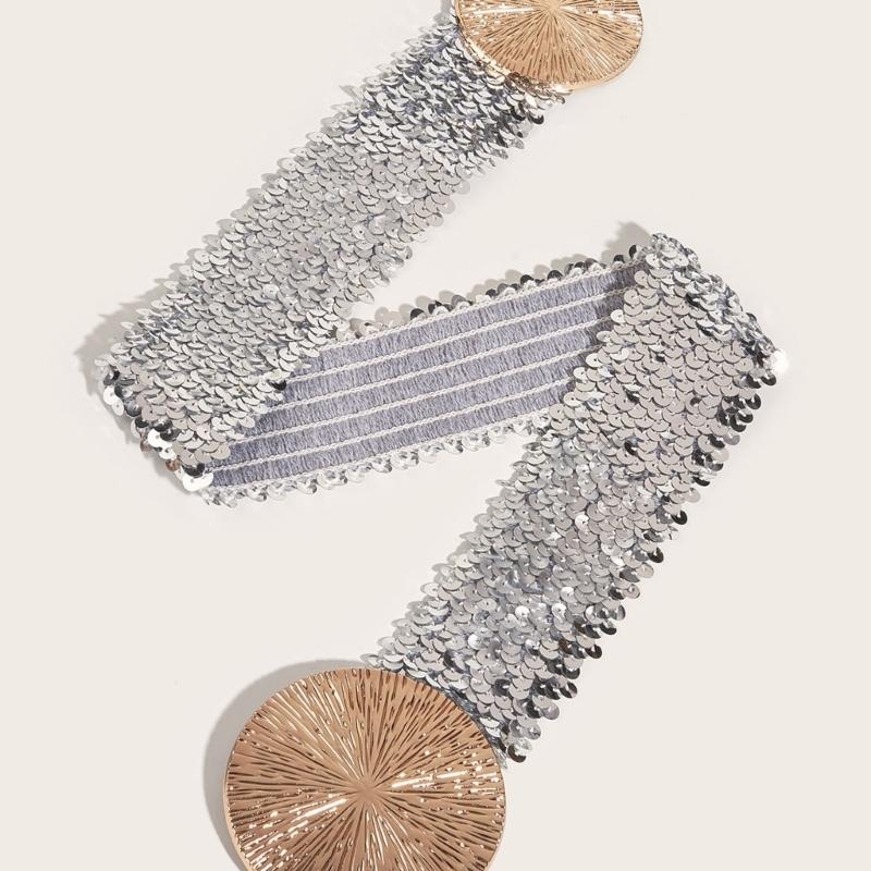 All Matching Cincher Elastic Corset Belt Female Blingbling Corset Shining Waistband Waist Decorative Belt for Dresses