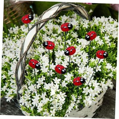 Spring Decor 10Pcs Resin Ladybug Garden Stakes Decorative Outdoor Art for Ladybug Lawn Ornaments Garden Decorations for Home and Patio