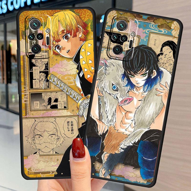 Fall für Xiaomi Redmi Hinweis 11 10 9 8 Pro 12 10C 9S 10S 11S 9A 9T 9C 10A 7 K40 8T Silikon Telefon Abdeckung Dämon Slayer Kunst Fundas
