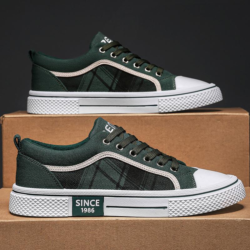 

Лето 2025 года, новые мужские дышащие универсальные туфли для скейтбординга, мужская мягкая подошва, повседневная спортивная модная парусиновая обувь, размер 48 39 синий