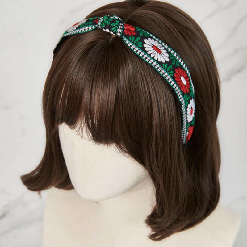 MAIA Green Floral Jacquard Hairband - Knot D Green