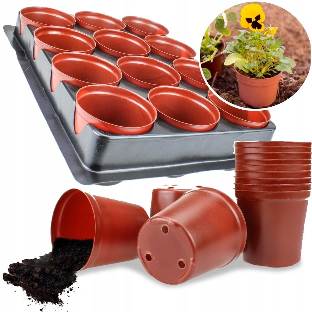 Gardenline Komplet 12 Doniczek + Tacka Eda3083