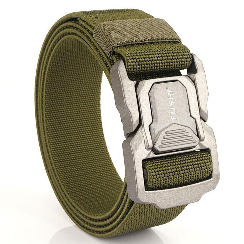 

Tactical Nylon Belt with Aluminum Alloy Buckle - Quick-Dry Canvas Training Waist Belt for Outdoor Use 125 cm