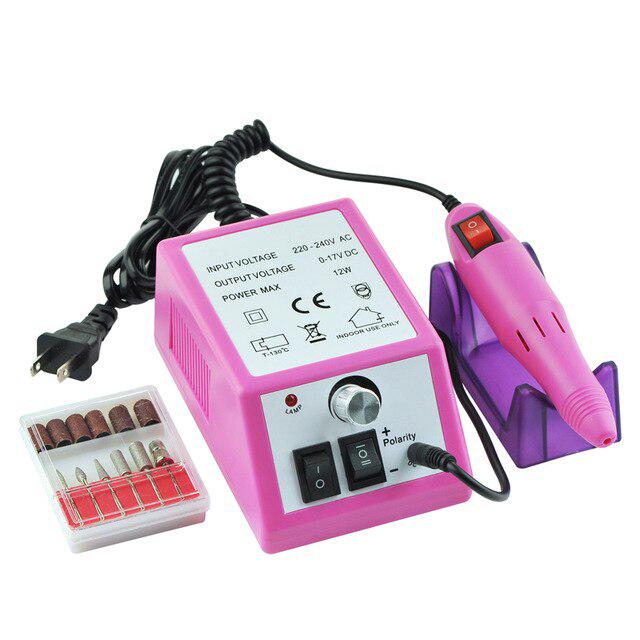 1 Set 2 Way Spin Electric Nail Drill Machine Manicure 20000RPM Machine Strong Pedicure Gel Cuticle Remove Mill Polish Equipment