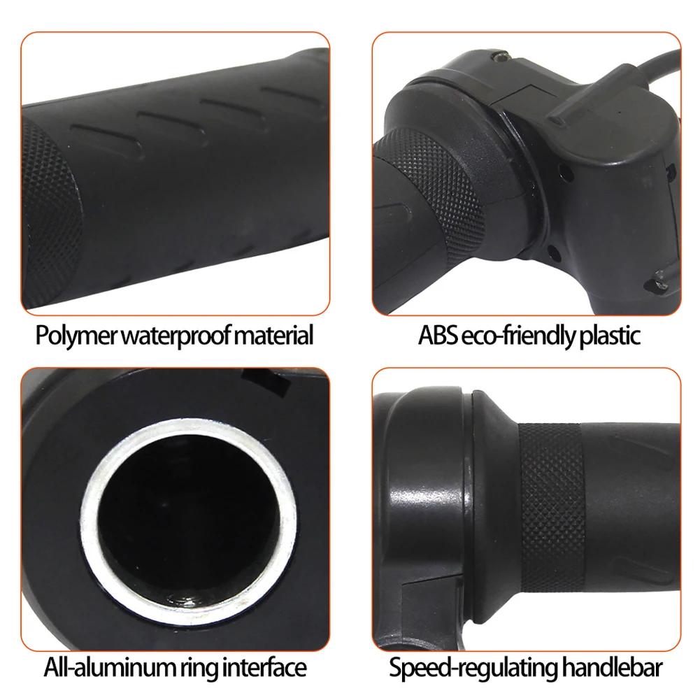 Universal Voltage E-Bike Scooter Twist Throttle Grip with Lock Key Waterproof Speed Regulating Handle Electric Motorcycle Parts