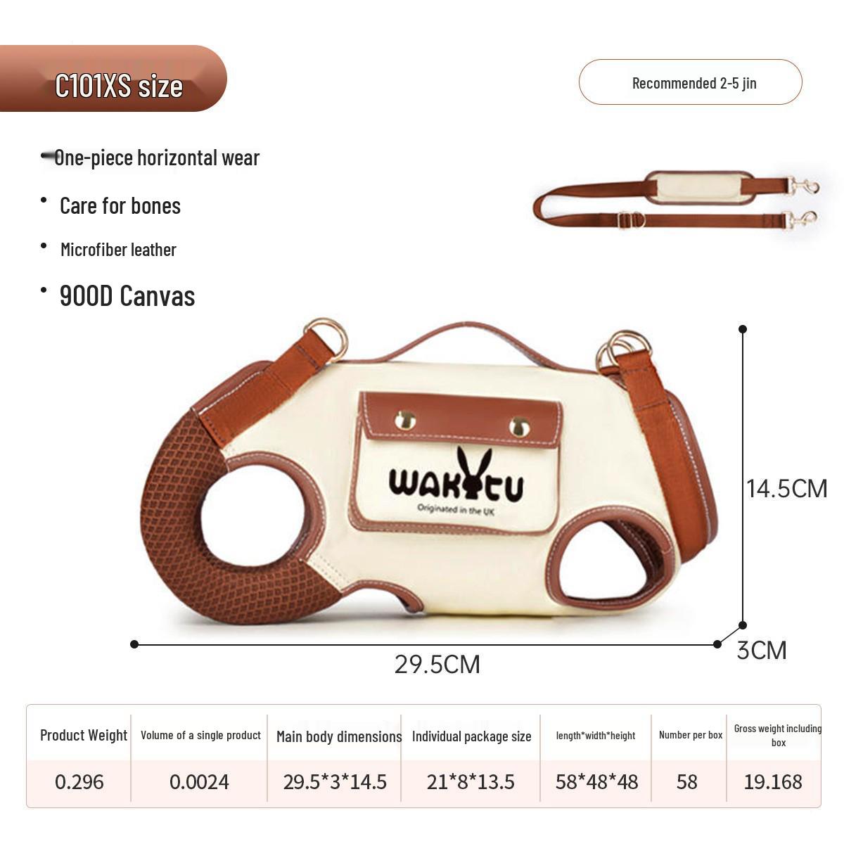 Wakytu UK Pet Shoulder Strap Backpack: High-Grade Breathable Outdoor Bag for Dogs and Cats