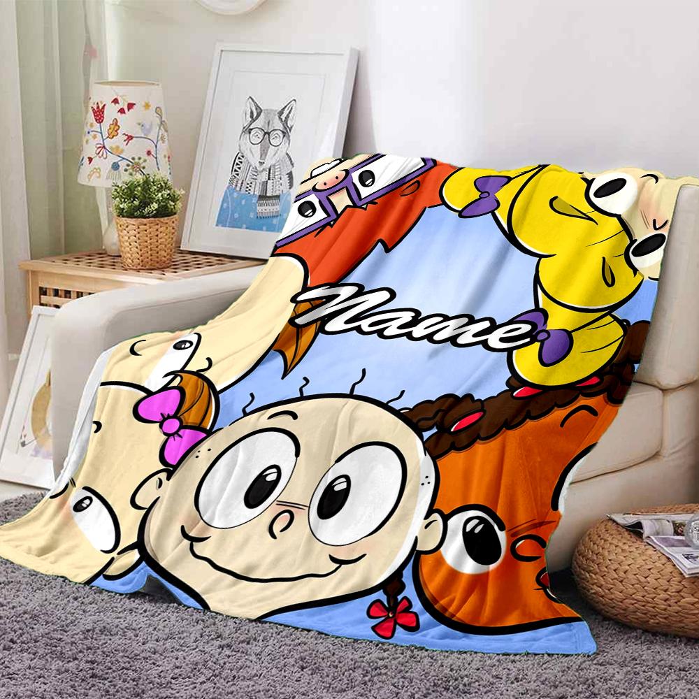 Custom Name Rugrats Theme Printed Blanket - Perfect for Couch, Bed, Travel & Outdoor Use | Machine Washable, Cozy & Durable.