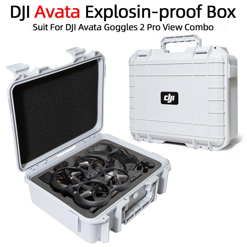 

For DJI AVATA Case Explosion Proof Case AVATA Bag Portable Waterproof Box Hard Shell Large Capacity Universal Accessories Case білий