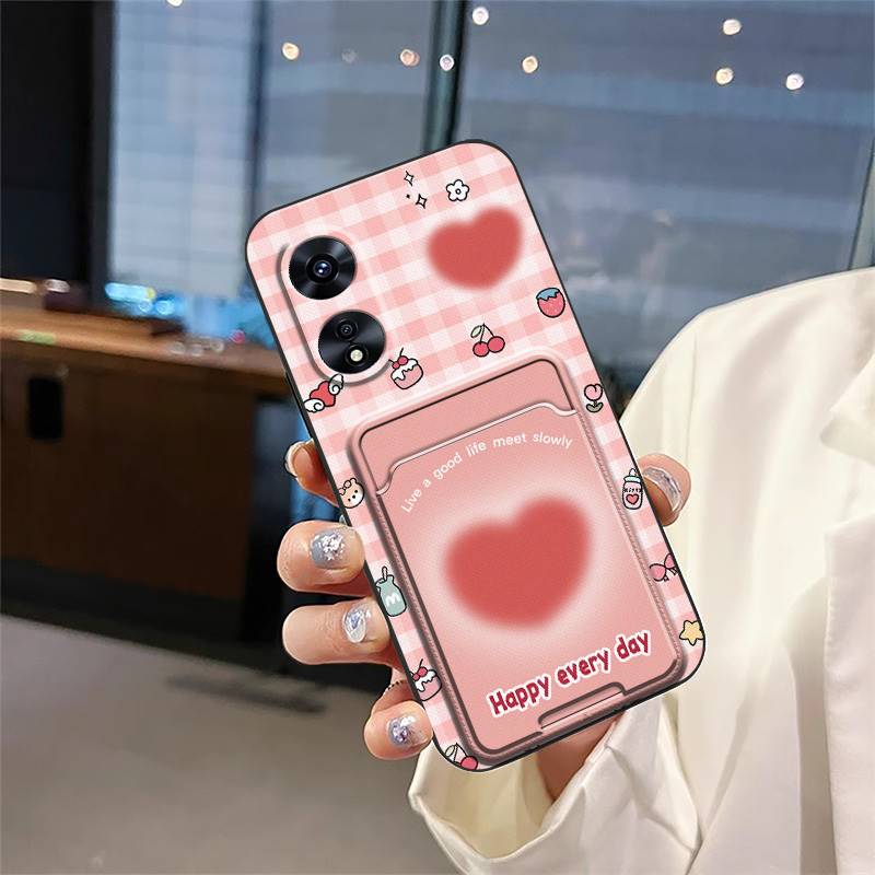 Fashion Design Card sleeve Phone Case For OPPO A97 5G Card slot Back Cover protective TPU Cartoon Durable Waterproof