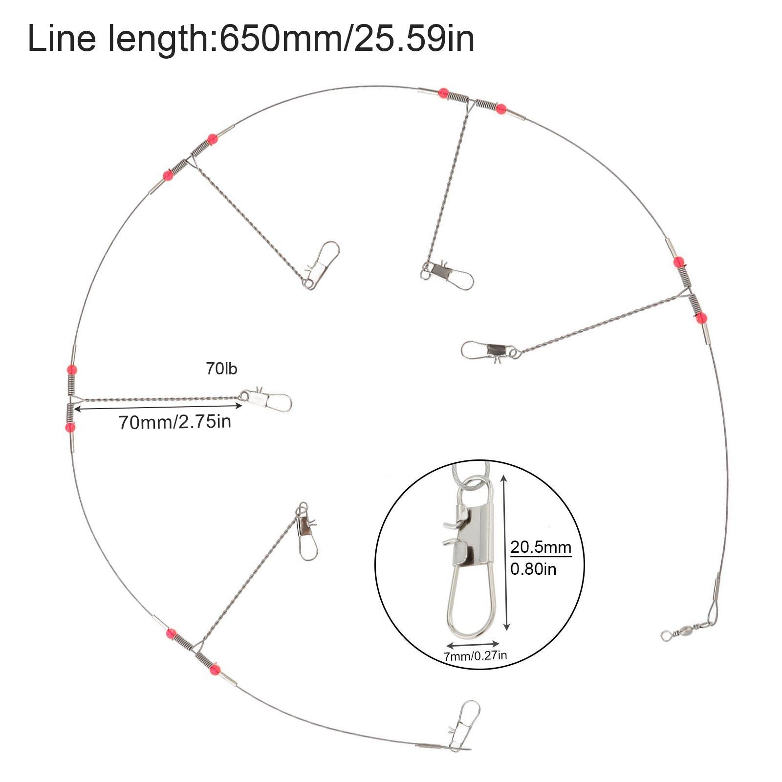 

10 шт. леска из нержавеющей стали, рыболовные поводки с вертлюжками для приманки, донные снасти для соленой воды Arm length 7cm, 5 Arms