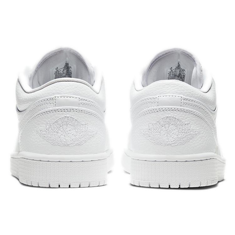 New JORDAN 1 Low Triple White Tumbled Leather 553558-130