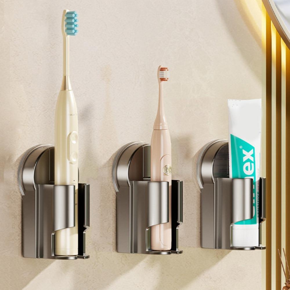 3Pcs Reusable Toothbrush Storage Base Wall Mounted Toothpaste Storage Rack  Bathroom