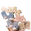 Gloves for Women In Winter Cute Shark Half Finger Plush Thickened Flip Student Fingers To Prevent Cold  Men Keep Warm and Velvet