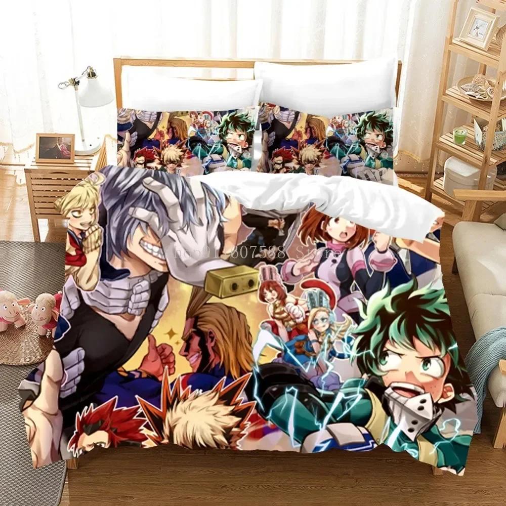 Luxury New 3D Print New Japan Anime My Hero Academia Printed Bedding Set Cartoon Duvet Covers Bedding Set Bedclothes Bed Linen