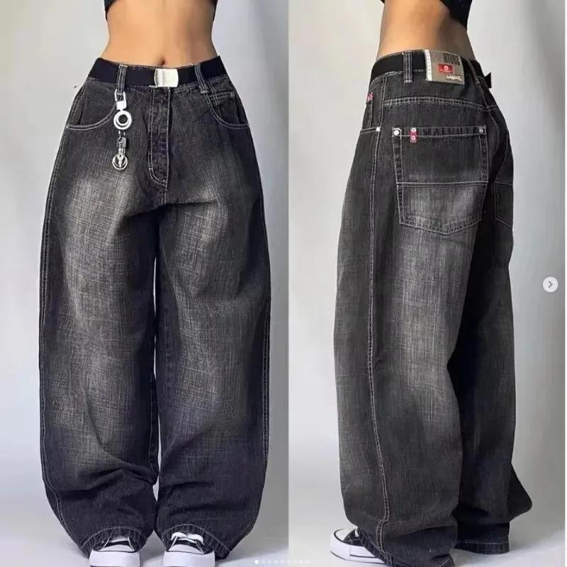 Roser Amerikaanse Baggy Wijde Pijp Zwarte Jeans Oversized Dames Straat Casual Jeans Koppel Jeans Vintage Streetwear M