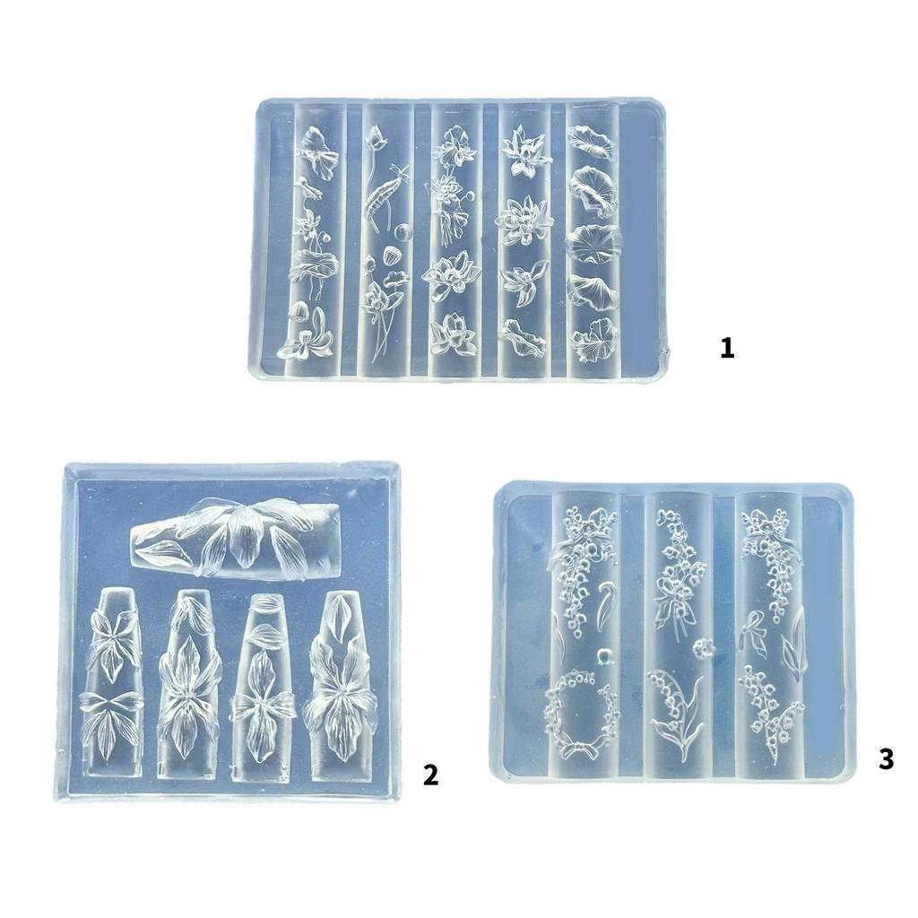 Silikonform für geprägte Nailart-Sticker, filigrane florale Spitzen-Schleifen-Designs, Basteln, einfache Anwendung