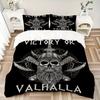 Victory Valhalla Print 3Pcs Bedding Setduvet Cover With 2 Bedropillowcase Home Birthday Gift