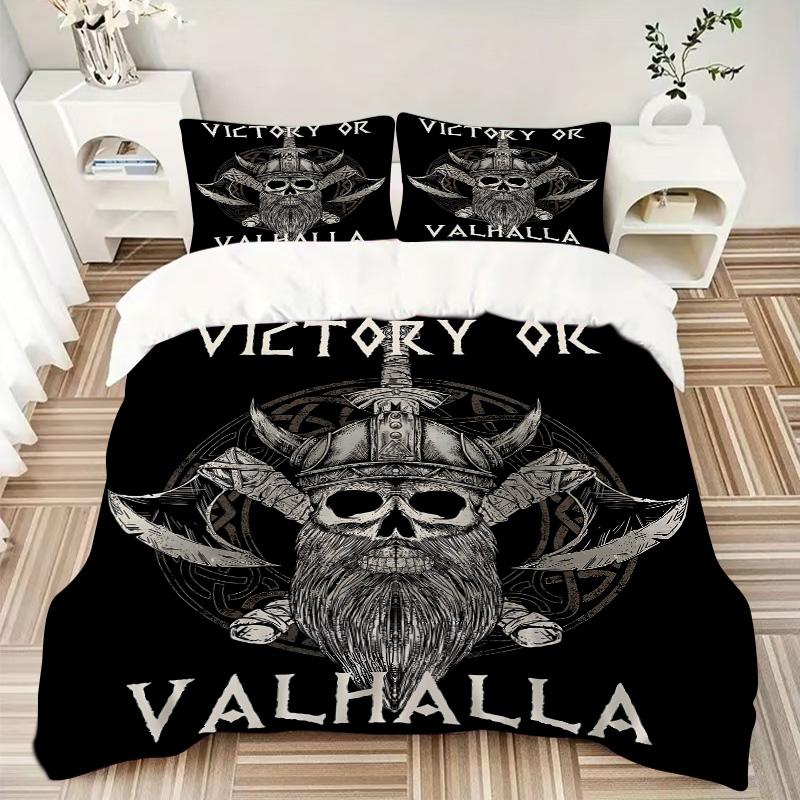 Victory Valhalla Print 3Pcs Bedding Setduvet Cover With 2 Bedropillowcase Home Birthday Gift