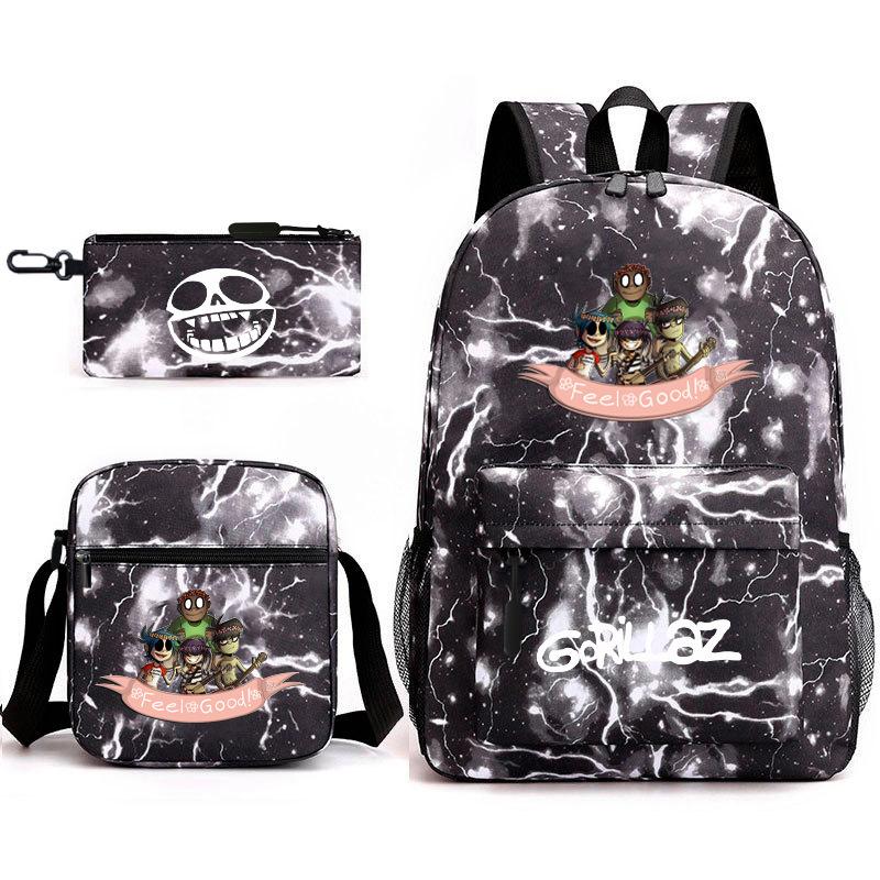 British virtual band trend heat transfer, primary and secondary school students schoolbag Gorillaz children's starry sky three-piece set, teenagers