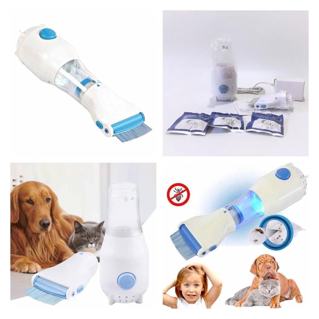Electric Uk Vacuum Head Lice Comb Brush Pet Dog Flea Filter Remover Treatment