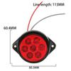 Red 7 LED Round Side Marker Indicator Clearance Light Car Truck Trailer