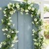2pcs Fake Morning Glory Garlands, 5.9ft Artificial Flower Vine, Hanging Eucalyptus Vine for Wall, Party, Wedding Arch, Floral Decor, Home Ceremony