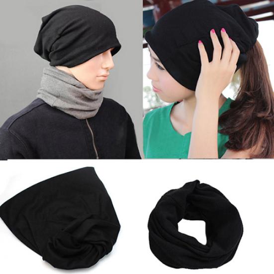 Women Men Fashion Winter Warm Crochet Knit Scarf Hip-Hop Cap Beanie Hat