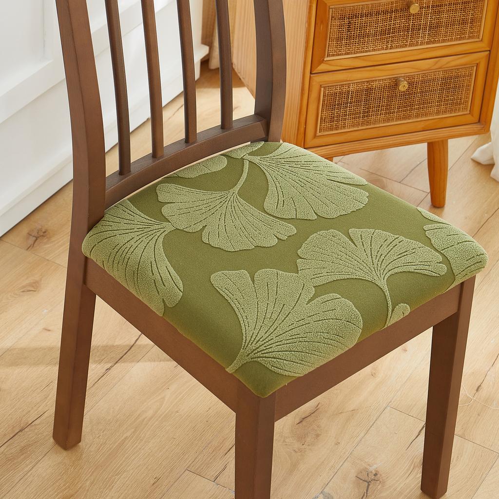 1/2/4pcs Solid Color Jacquard Elastic Chair Cushion Cover Stool Cover Protect Furniture Chair Cover for Living Room Home Decor