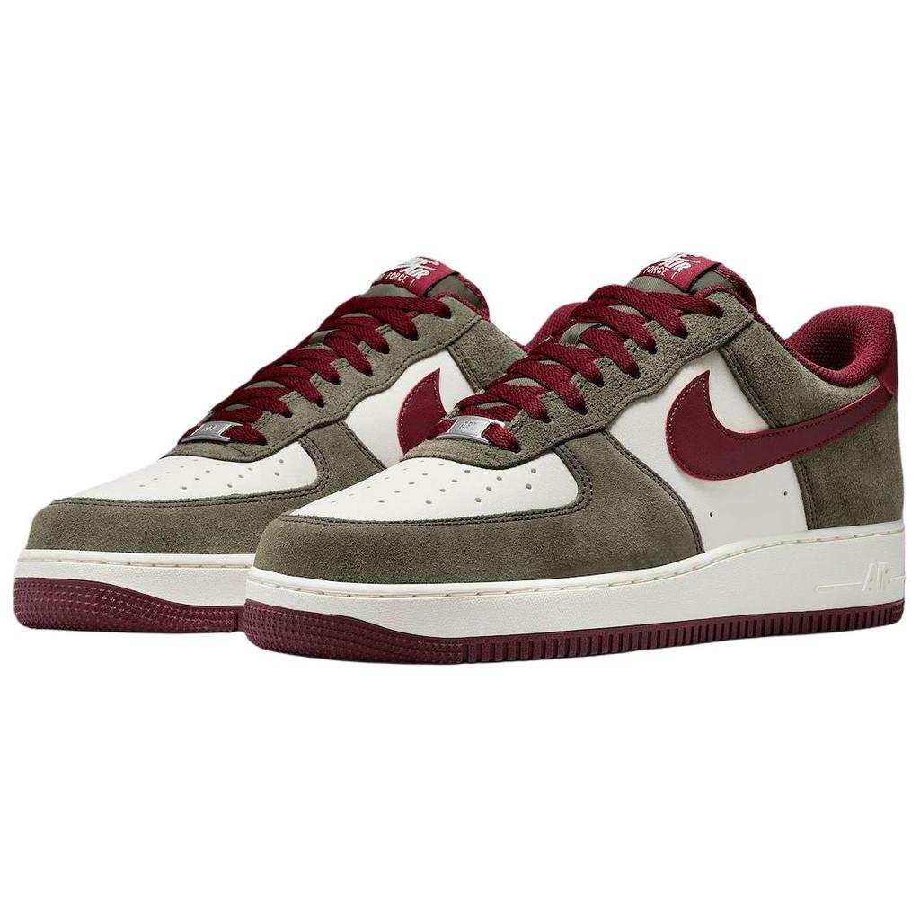 Nike Air Force 1 07 LV8 Cachi Cargo Rosso Scuro Team Sneakers Unisex Grigio Avorio Pallido FQ8714-302