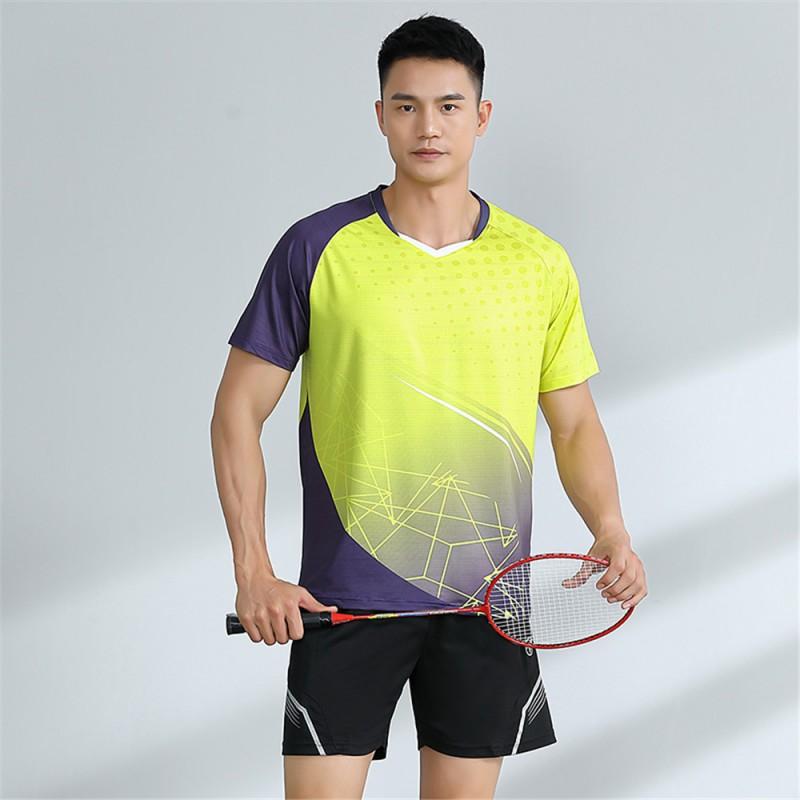 Unisex Badminton Sport Set Short Sleeve Top Shorts Men Women Kids Athletic Wear