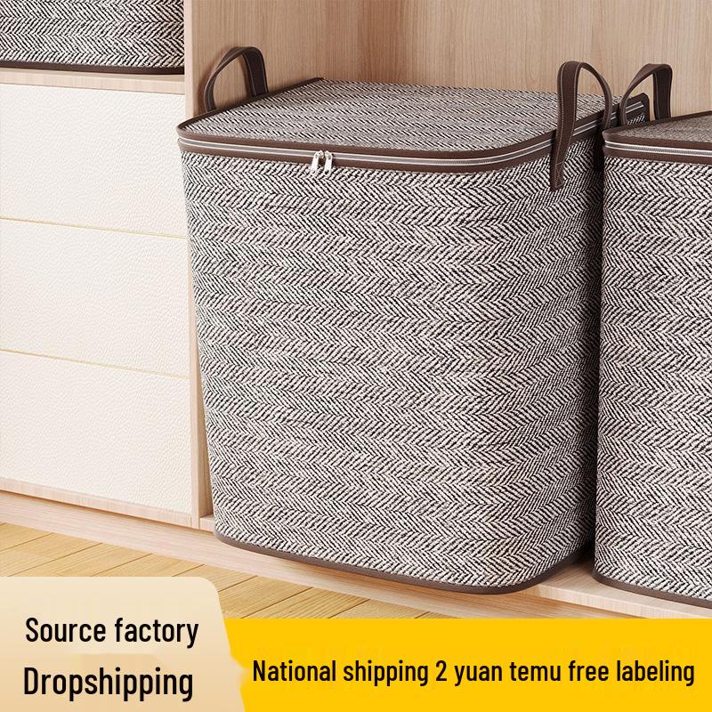 Large Zippered Grey Arrow Quilt Storage Bag for Clothes & Quilts