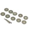 10Pcs 22mm Mini Sharp Diamond Cut Off Rotary Tool Cutting Disc Disks DIY Tools Accessories For Dremel with 2Pcs Rod
