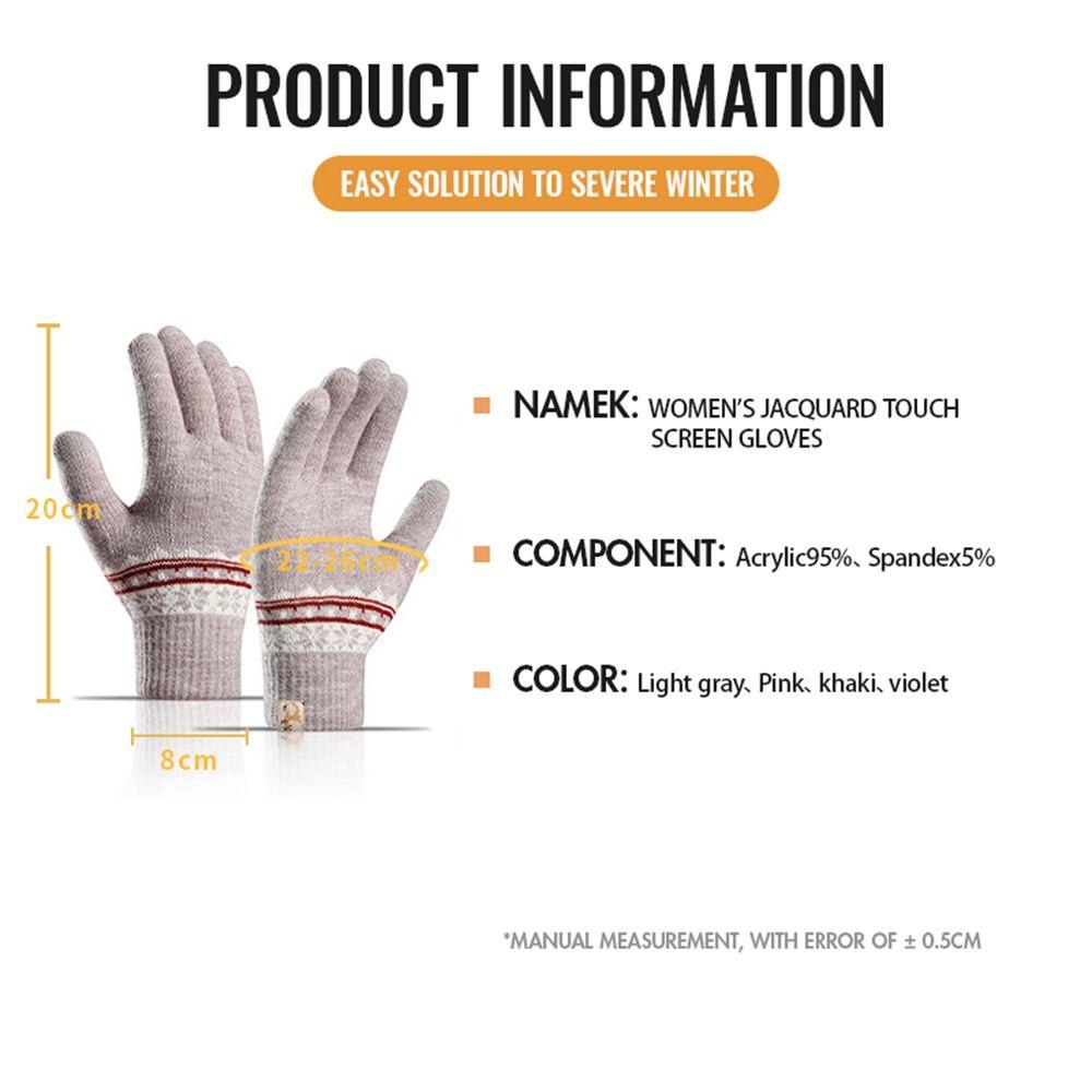 Snowflake Pattern Jacquard Female Gloves Wool Mittens  Gloves Knitted Cashmere Gloves