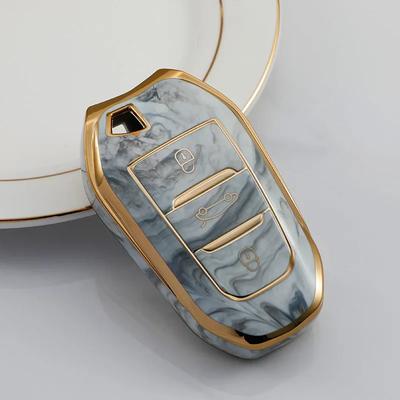 TPU Jade Pattern Car Smart Key Case Cover Protection Shell for Peugeot 308 408 508 2008 3008 4008 5008 Citroen C4 C4L C6 C3-XR