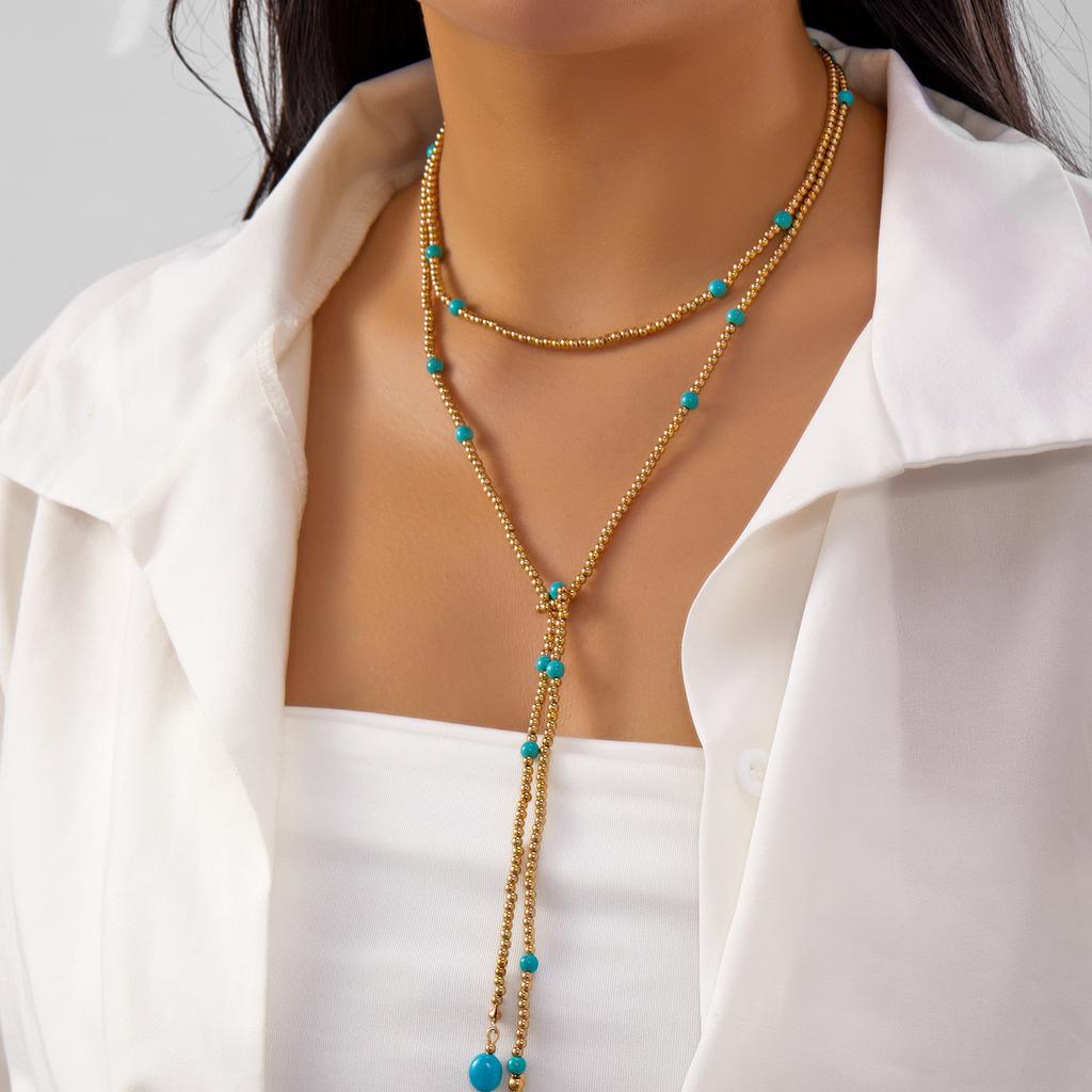 2026 New Creative Hip-hop Irregular CCB Long Necklace for Women  Super Light Y-shaped Pendant Necklace Jewelry Gift