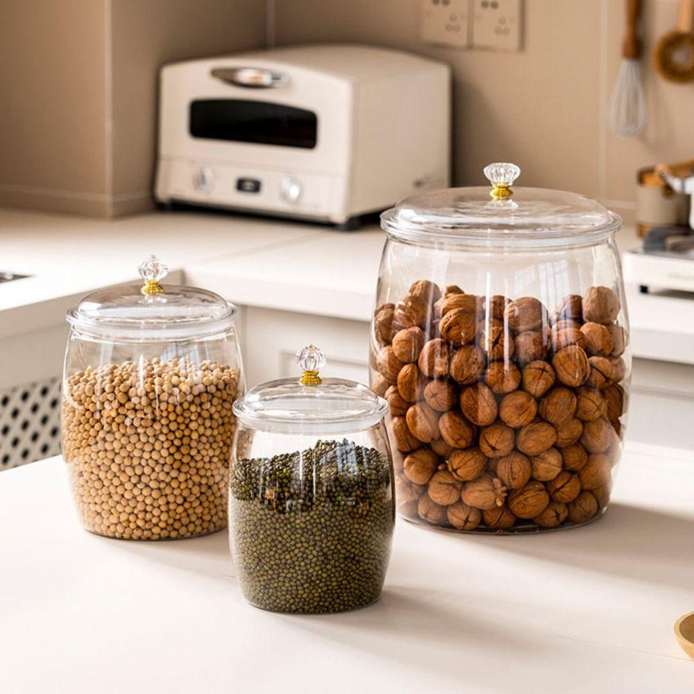 With Lid Grains Storage Box Sealed Food Storage Canister Cereals Storage Jar  Cookie