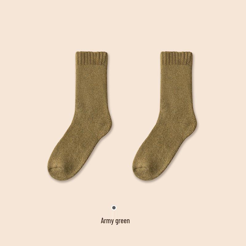 Extra Thick Fleece-Lined Wool Socks for Men & Women - Warm Mid-Calf Winter Socks