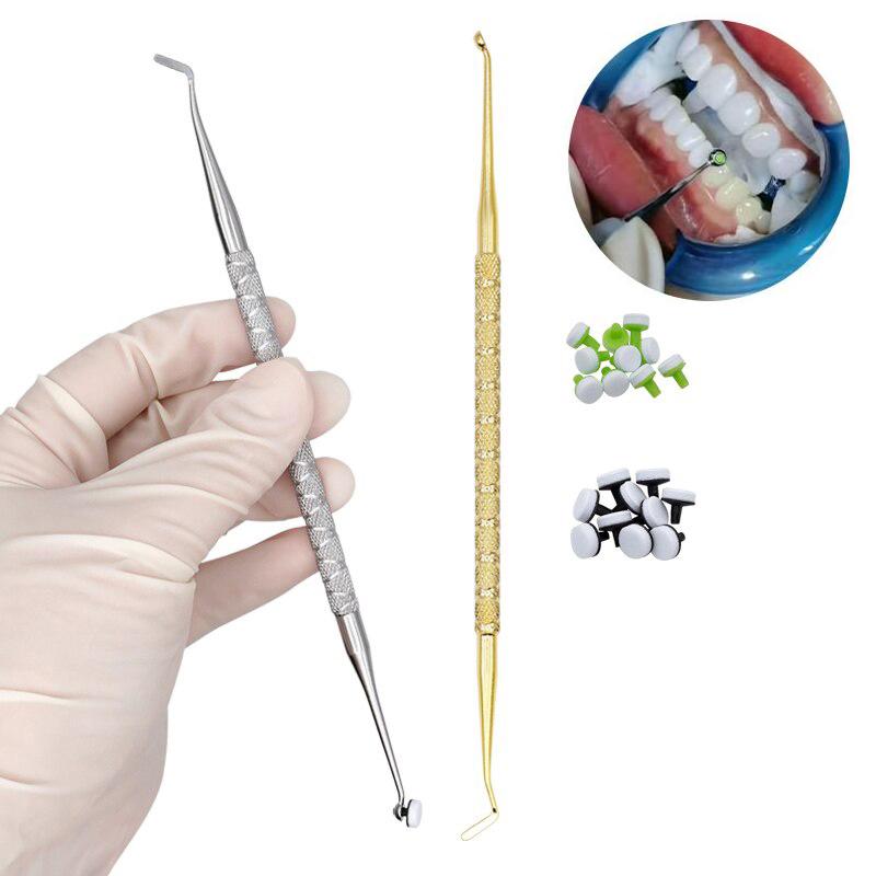 Dental Resin Filling Kit Molding Tools Light Cure Resin Filling Spatula Mixing Handle And Foam Pads Kit Teeth Whitening Tool