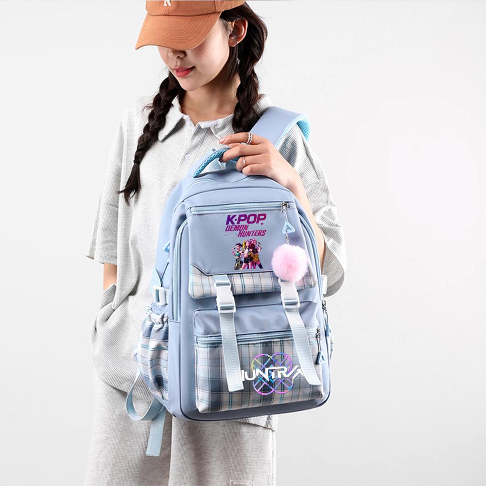 Niedlicher Cartoon K-Pop Aufdruck Rucksack mit großem Fassungsvermögen für Teenager Schüler Mädchen Junge Schultasche Buchtasche Kindergeschenk Damen Wasserdichte Reisetasche Mochila