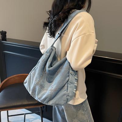 Jeanstasche Damen neue modische Pendler-Schultertasche mit großem Fassungsvermögen College-Studenten-Klassen-Tragetasche
