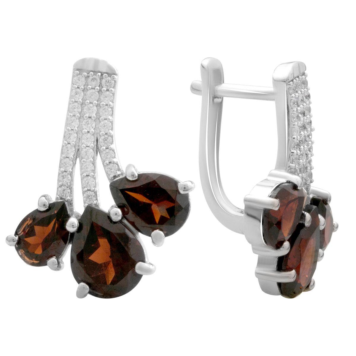 

Срібні сережки з натуральним гранатом 8.463ct (2182252) темні цукерки apple червоний колір