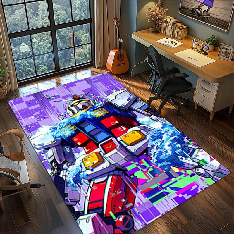 Gundam Gamer Bedroom Mat Large Area Non Slip Washable Rug Home Floor Decor