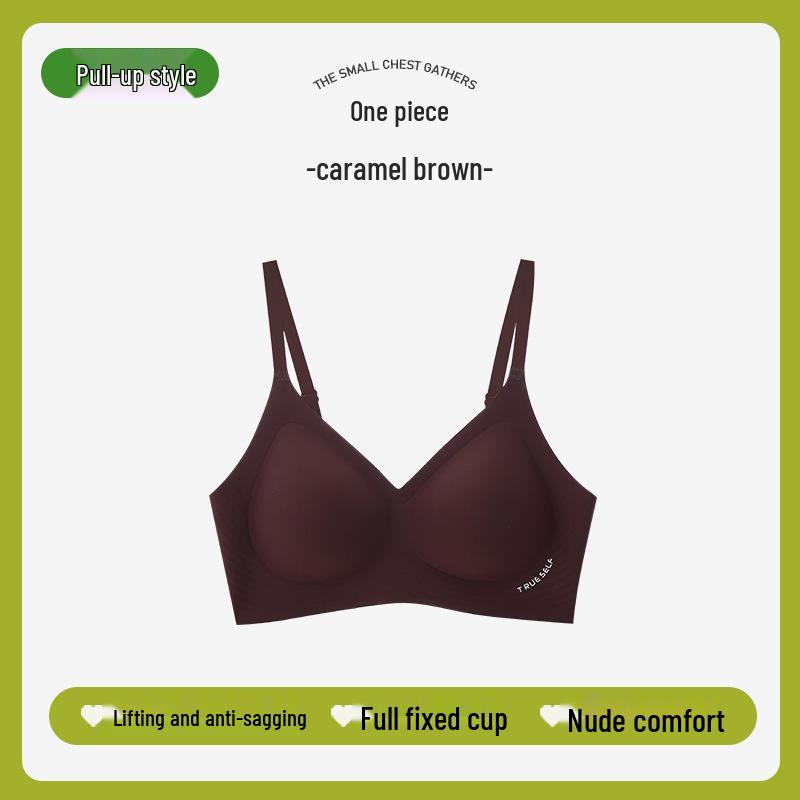 Seamless Soft Support Wireless Bra with Small Chest Gathering and Anti-Sagging Fixed Cups
